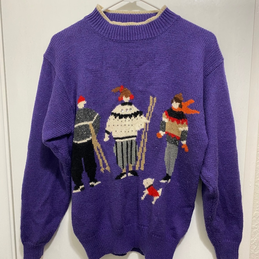 Vintage Purple Authentic Extra Size L Women’s Pullover Sweater